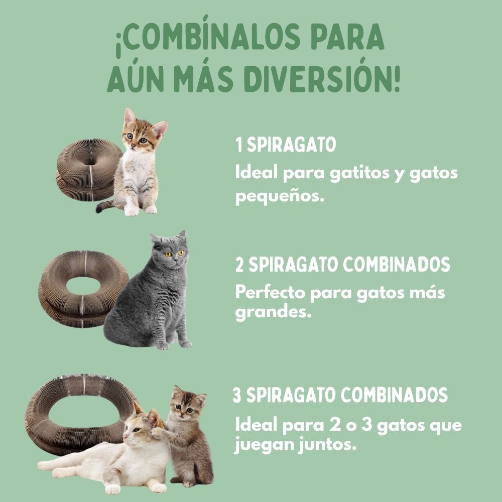 SPIRAGATO – Juguete interactivo 3 en 1 para gatos, para arañar, jugar y esconderse