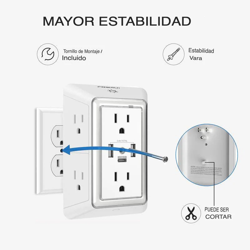 ✨ Último Día de Oferta - Regleta con Supresor de Picos