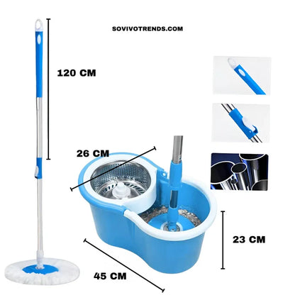 TRAPEADOR GIRATORIO EXTRA GRANDE 360° CON BALDE Y MOPAS