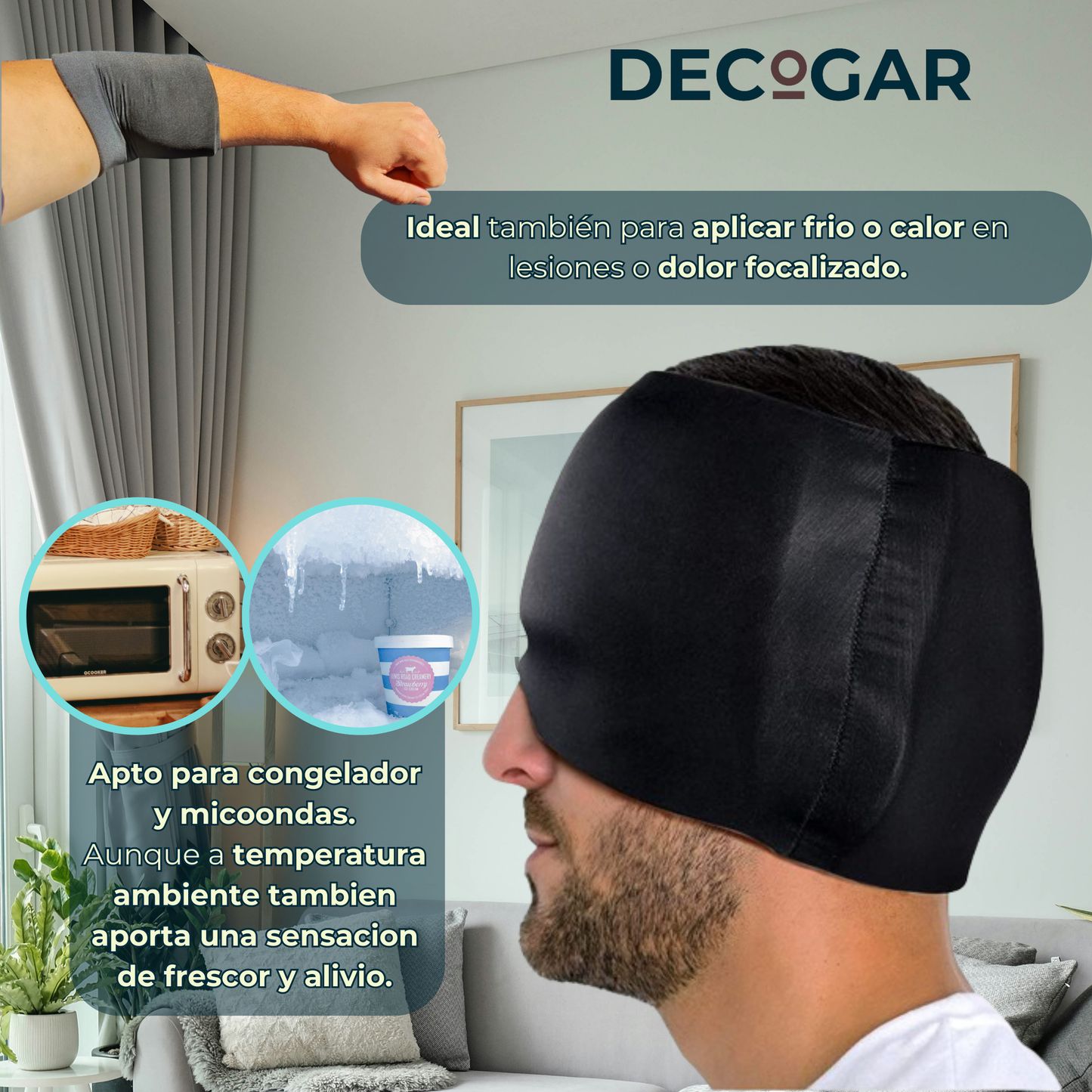 Máscara para migrañas de terapia frío y calor