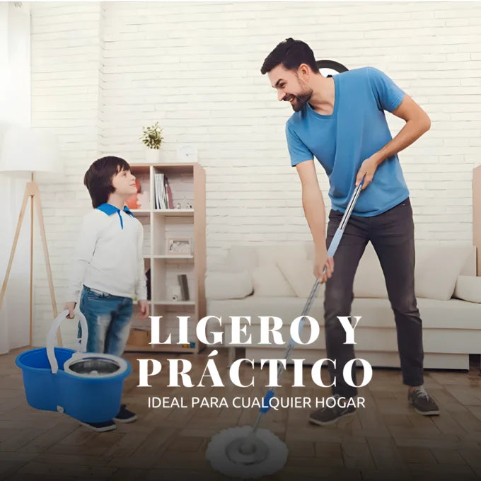 TRAPEADOR GIRATORIO EXTRA GRANDE 360° CON BALDE Y MOPAS