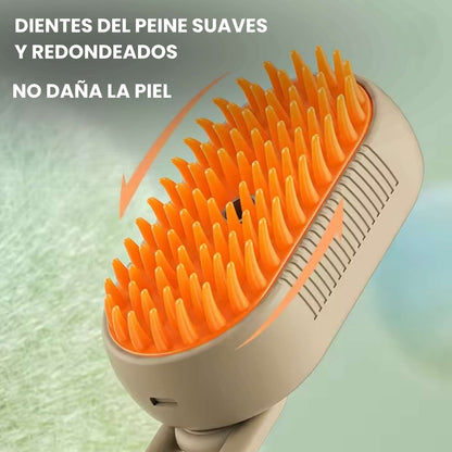 VAPOPELO - El cepillo de vapor que desenreda, limpia e hidrata el pelaje de tu gato en un solo paso