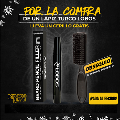 LÁPIZ LOBOS NEGRO + CEPILLO DE REGALO 🎁