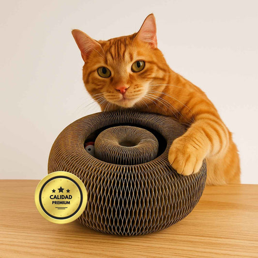 SPIRAGATO – Juguete interactivo 3 en 1 para gatos, para arañar, jugar y esconderse
