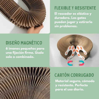 SPIRAGATO – Juguete interactivo 3 en 1 para gatos, para arañar, jugar y esconderse