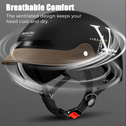 🛵 ¡50% DE DESCUENTO! ✨ Casco de Motocicleta Ligero y Transpirable - Protección contra Impactos con Certificación de Seguridad, Ideal para Ciudad o Carretera 🏍️🔒 - Negro