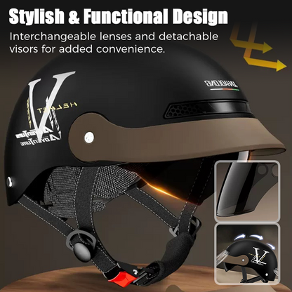 🛵 ¡50% DE DESCUENTO! ✨ Casco de Motocicleta Ligero y Transpirable - Protección contra Impactos con Certificación de Seguridad, Ideal para Ciudad o Carretera 🏍️🔒 - Negro