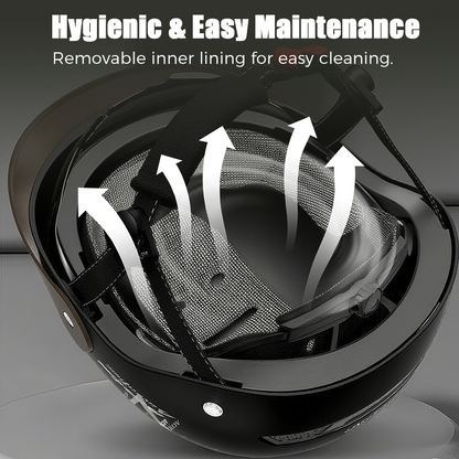 🛵 ¡50% DE DESCUENTO! ✨ Casco de Motocicleta Ligero y Transpirable - Protección contra Impactos con Certificación de Seguridad, Ideal para Ciudad o Carretera 🏍️🔒 - Negro