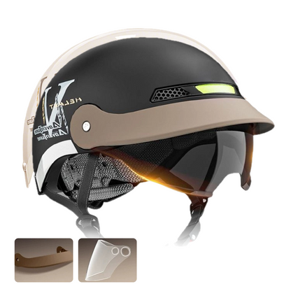 🛵 ¡50% DE DESCUENTO! ✨ Casco de Motocicleta Ligero y Transpirable - Protección contra Impactos con Certificación de Seguridad, Ideal para Ciudad o Carretera 🏍️🔒 - Negro